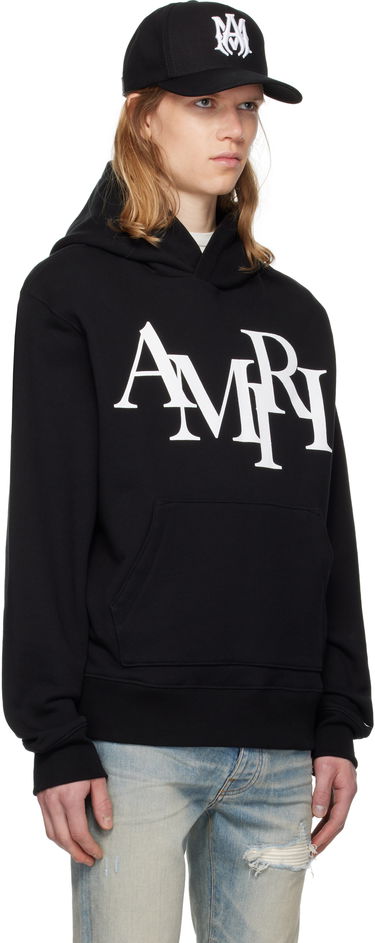 Huppari AMIRI Staggered Logo Print Hoodie Musta | AMJYHD1094, 1