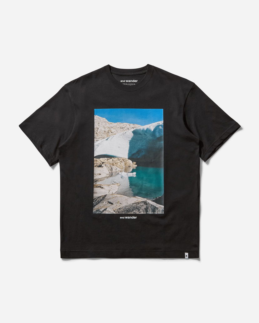 T-paita and wander Glacier Printed T-Shirt Musta | 5745184113 010