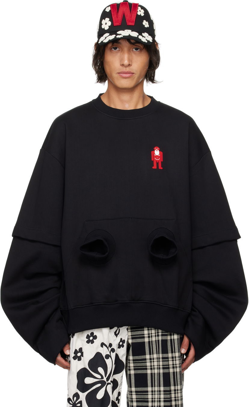 Huppari Walter Van Beirendonck 'Black Hole' Oversized Sweatshirt Musta | 8012