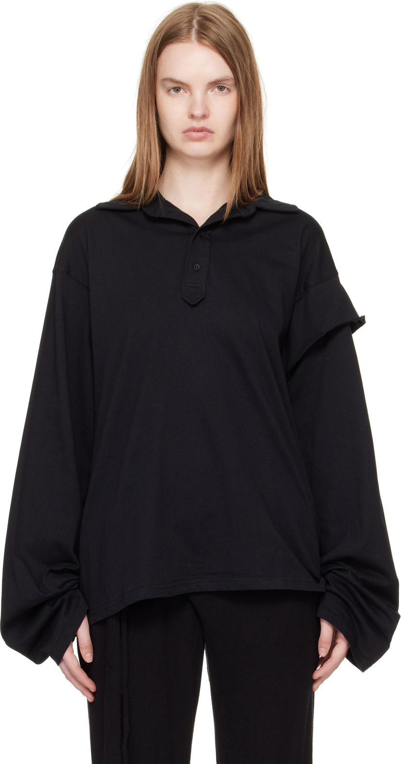 Poolopaita Ottolinger Ottolinger Long Sleeve Polo Musta | 115-102915-02