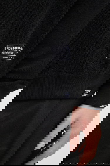 Huppari Neighborhood Textured Reversible Crewneck Sweatshirt Musta | 252UWNH.CSM07, 3