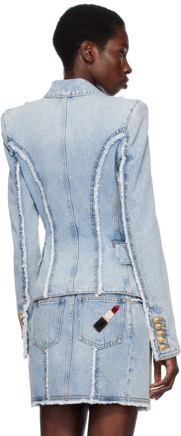 Takki Balmain Balmain 6-Button Tailored Denim Blazer Sininen | EF0SG220DF75, 2