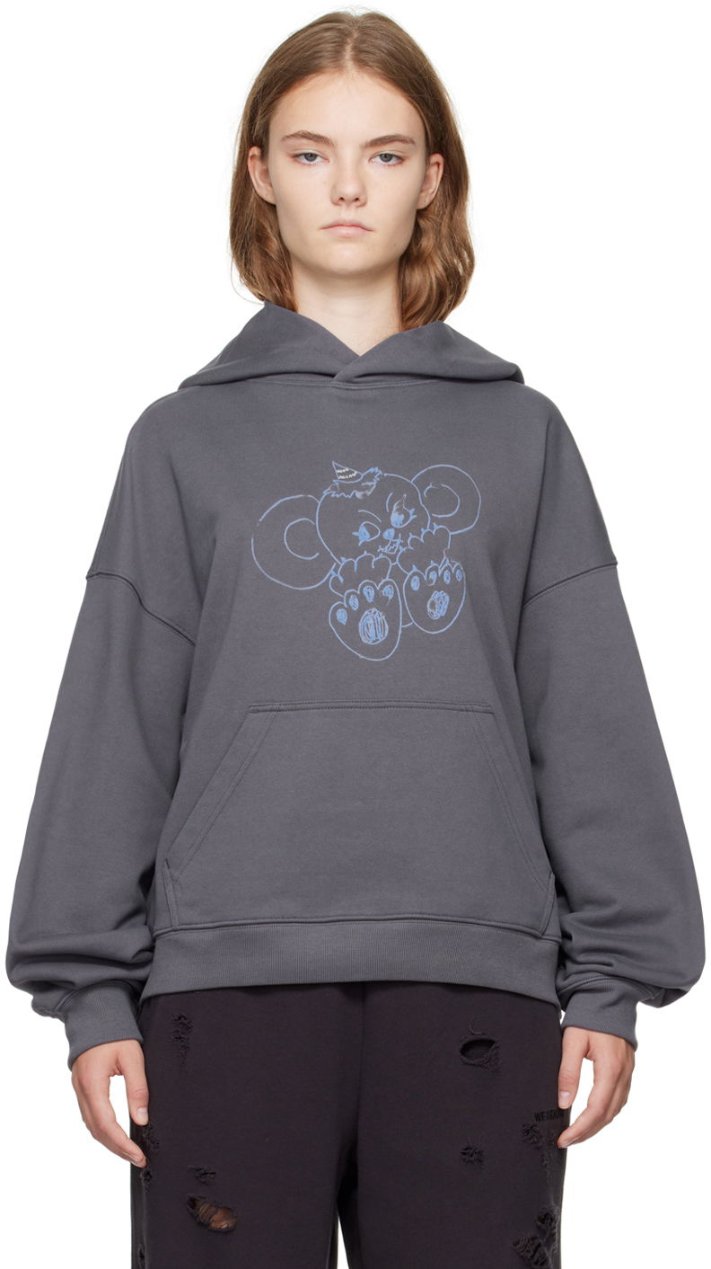 Huppari We11done We11done Monster Fitted Hoodie Harmaa | WD-TH2-24-831-U-CH