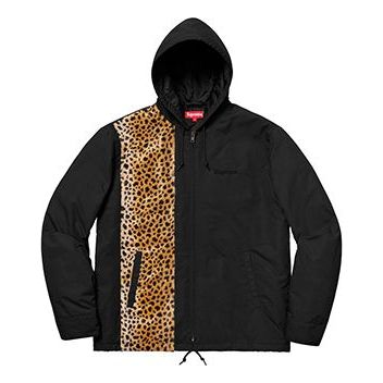 Tuulitakki Supreme Supreme Cheetah Hooded Station Jacket Musta | SUP-SS19-617