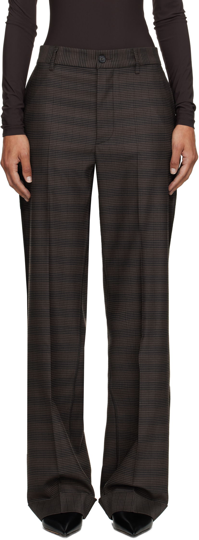 Housut Maison Margiela MM6 Maison Margiela Checked Tailoring Trousers Ruskea | S52KA0536 M35475