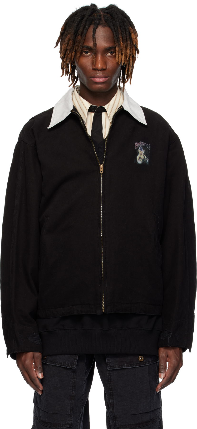 Takki We11done We11done Punk Teddy Work Jacket Musta | WD-JK0-25-040-U-BK
