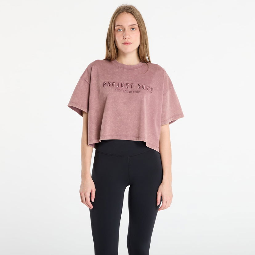 Crop top Under Armour Project Rock Statement Graphic Short Sleeve Crop Top Violetti | 6007507-651