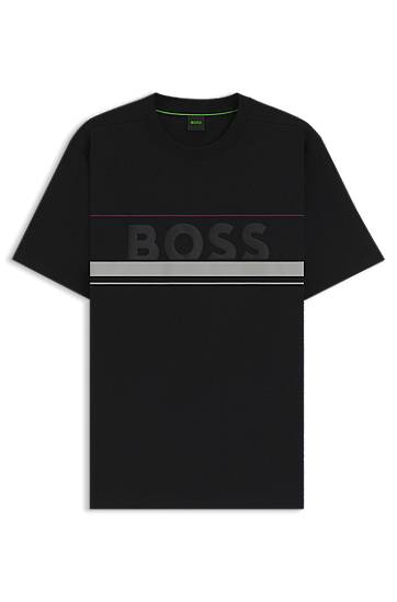 T-paita BOSS BOSS T-Shirt with Stripes and Logo Musta | 50550113