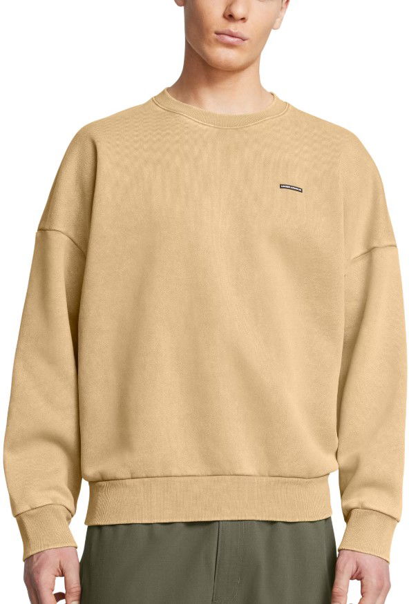 Huppari Under Armour Under Armour Icon Heavyweight Fleece Wash Crew Sweatshirt Beige | 1386553-263