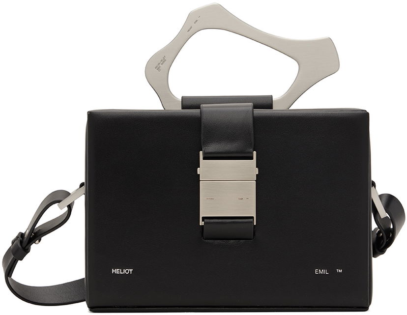 Käsilaukku HELIOT EMIL Solely Box Bag with Metallic Handle Musta | HE_15_41_L03_BLK01