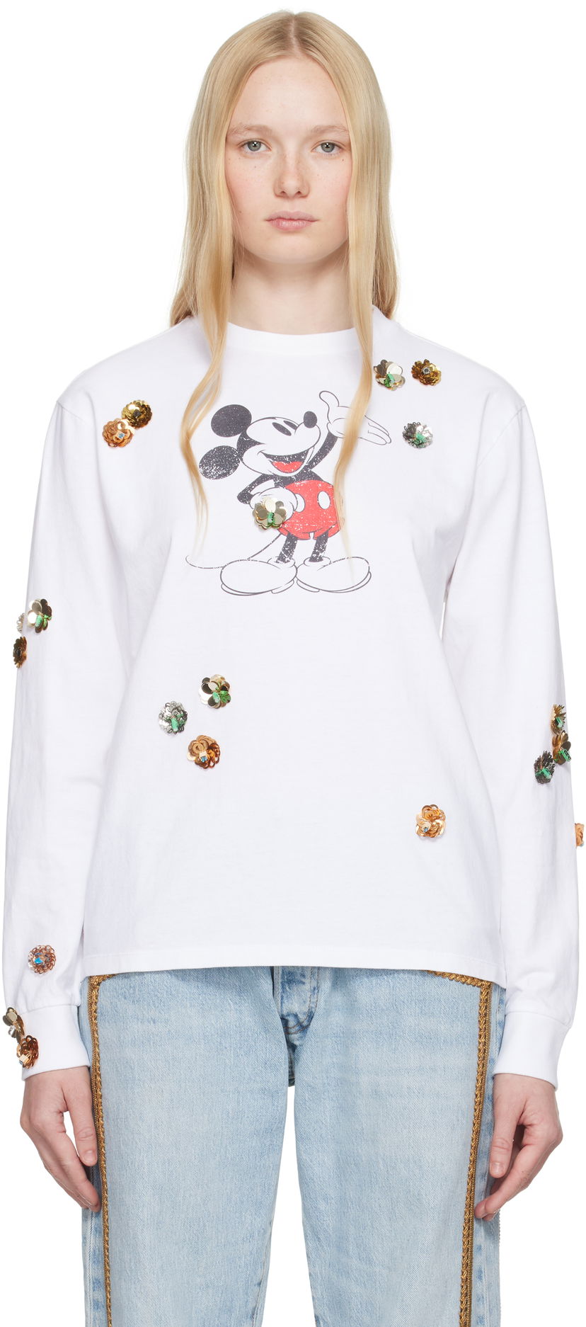 Villapaita Coperni Coperni Disney Mickey Long Sleeve T-Shirt Valkoinen | DJS157SFF5037