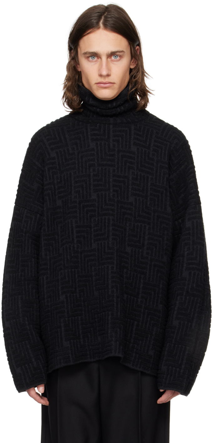 Villapaita Fear of God Black Jacquard Sweater Musta | FG820-22810WCB