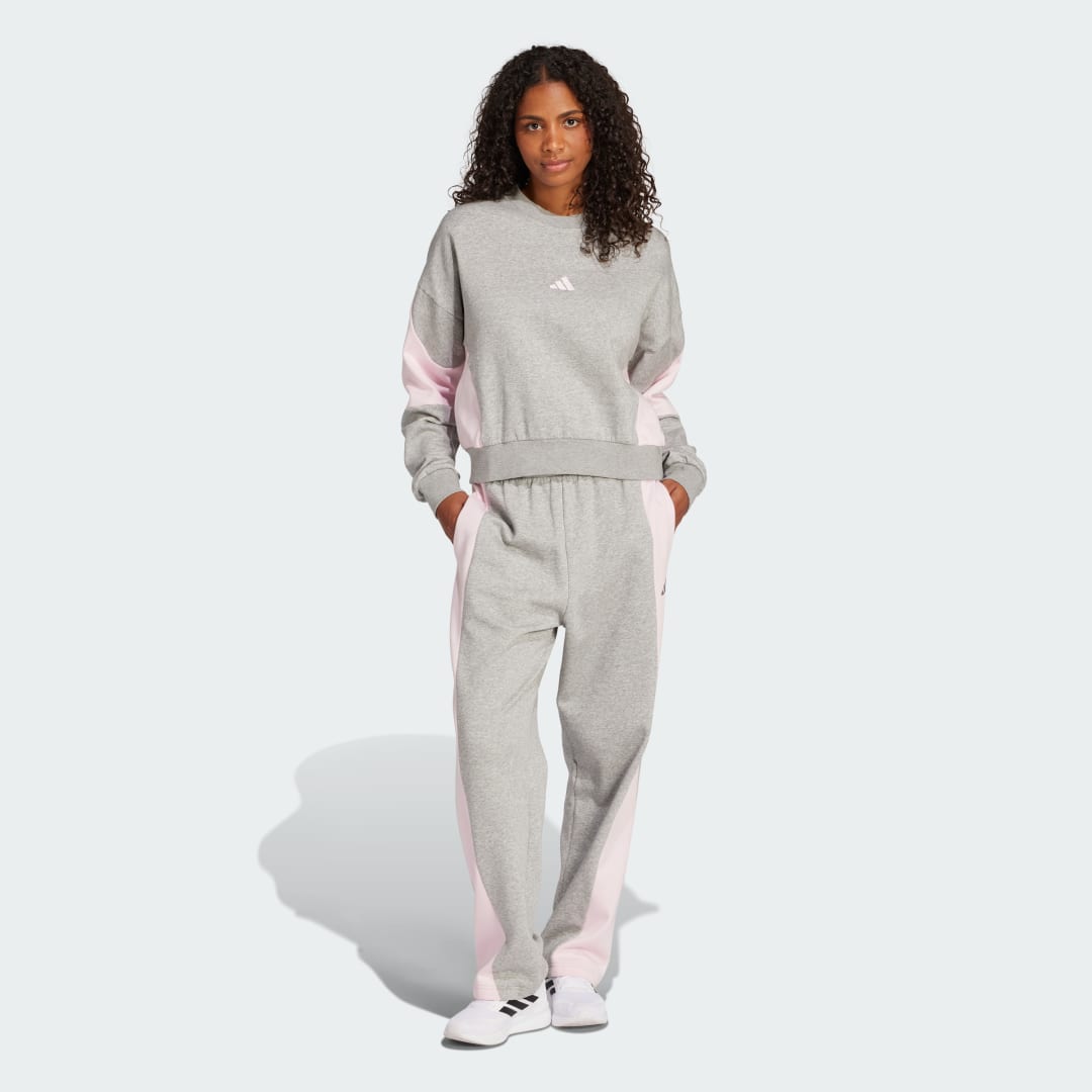 Verryttelypuku adidas Performance Colorblock Cropped Sweatshirt and Pants Set Harmaa | JD2670, 0