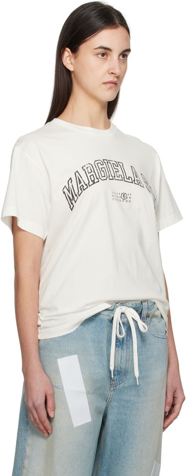 T-paita Maison Margiela MM6 Maison Margiela Varsity Print T-Shirt Valkoinen | SH0GC0046 S24312, 1