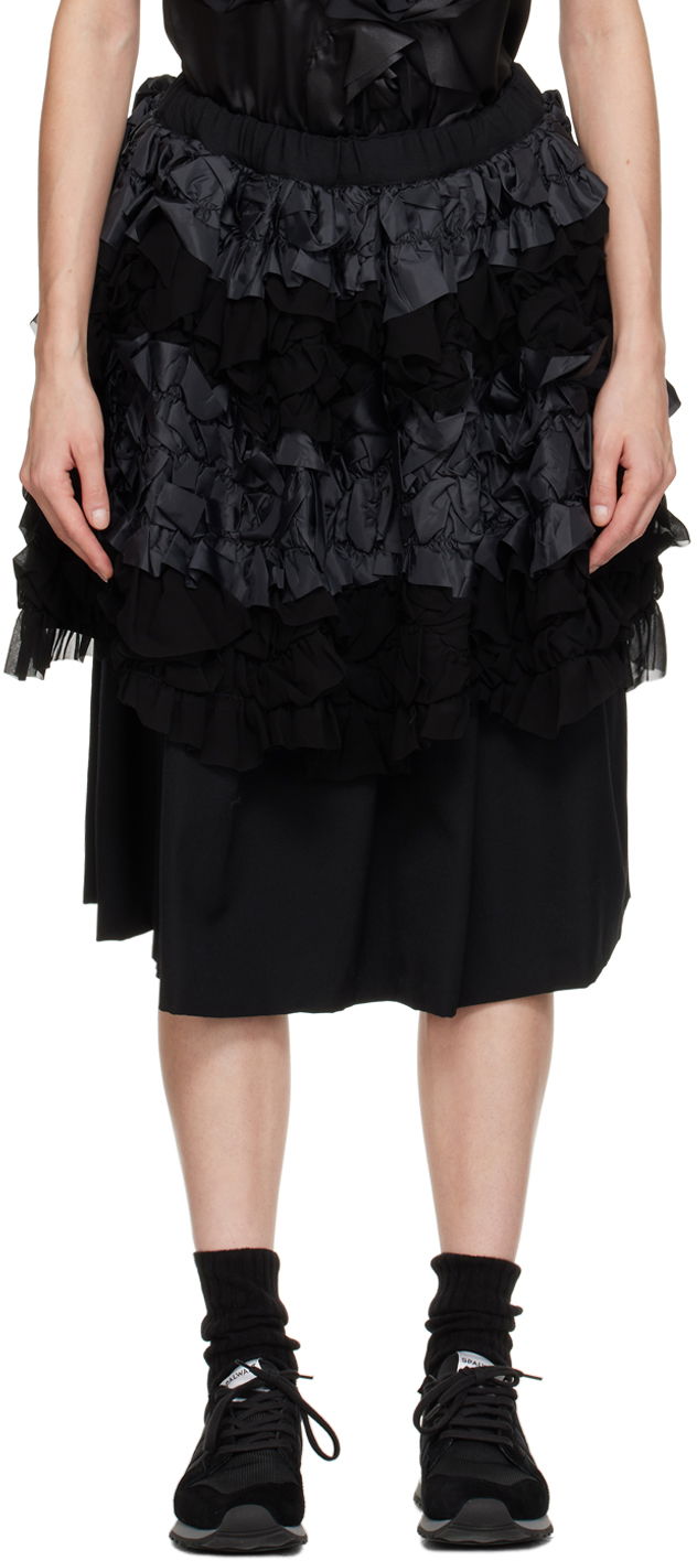 Hame Comme des Garçons Comme des Garçons Layered Midi Skirt Musta | RL-S008-051
