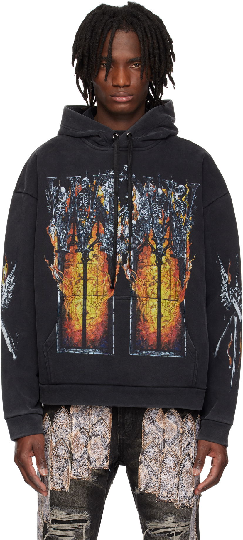Huppari Who Decides War Who Decides War Ember Chapel Graphic Hoodie Musta | 1110180002SS25