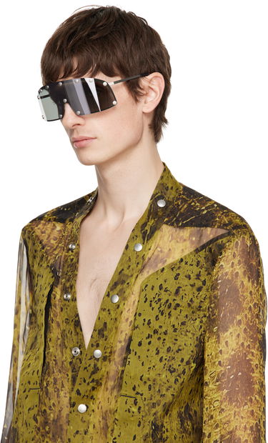 Aurinkolasit Rick Owens Rick Owens Hollywood Shielding Sunglasses Metallinen | RG0000001 GSILV, 3