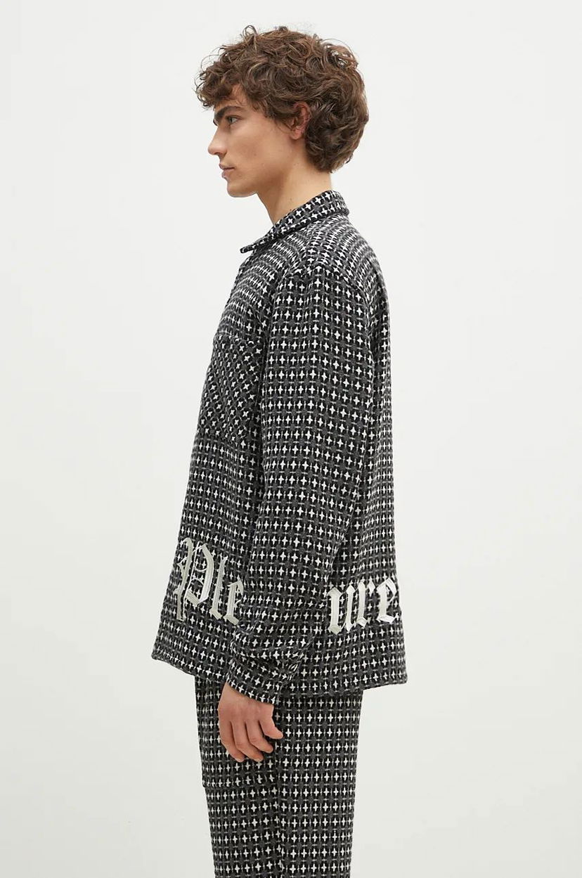 Paita Pleasures Cross Work Shirt With Regular Fit Harmaa | P24F036