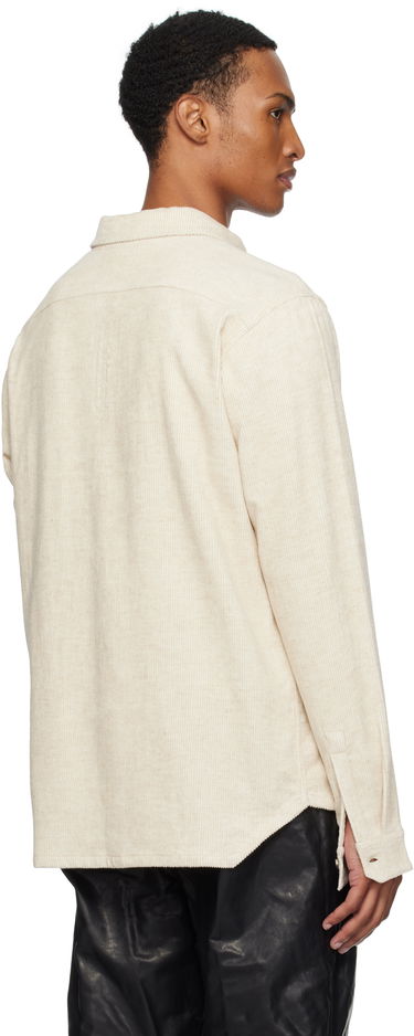 Paita Rick Owens Rick Owens Concordians Corduroy Work Shirt Beige | RU02E1292 MLC, 2