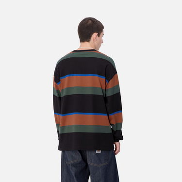T-paita Carhartt WIP Sundling Stripe Long Sleeve T-Shirt Musta | I033928_9, 2