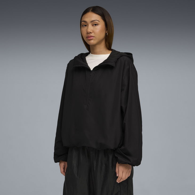 Tuulitakki Puma PUMA x ROSÉ Women's Oversized Half-Zip Jacket Musta | 633797_01