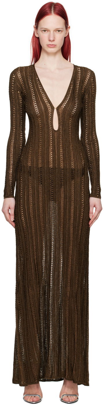 Mekko Tom Ford Knit Maxi Dress Ruskea | ACK454-YAX696