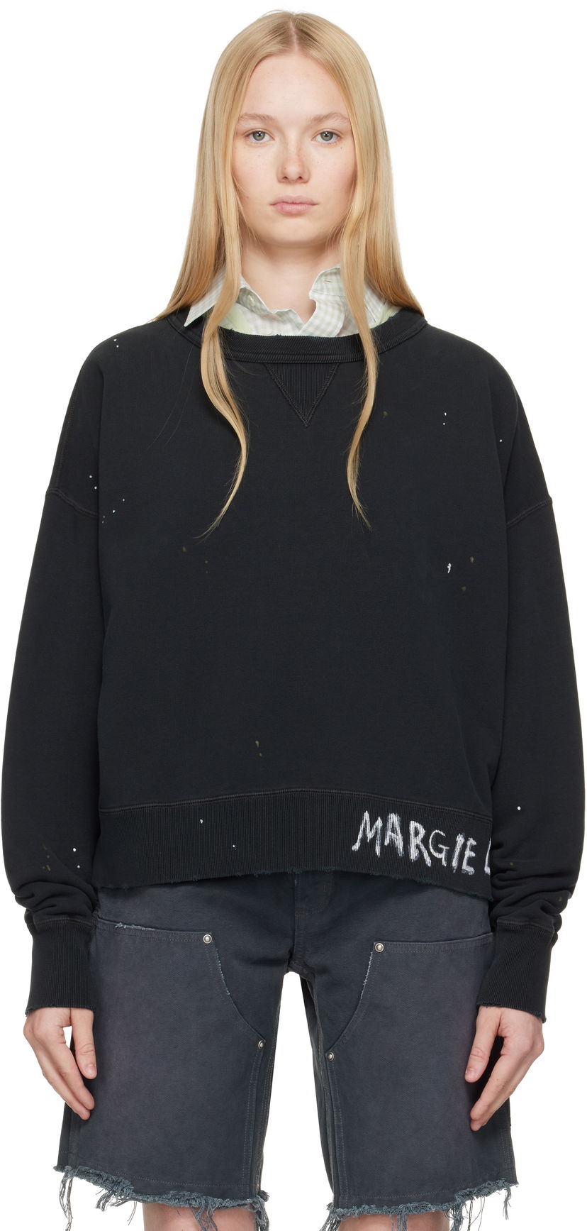 Villapaita Maison Margiela Maison Margiela Graffiti Logo Sweatshirt Musta | S50GU0237 M25019