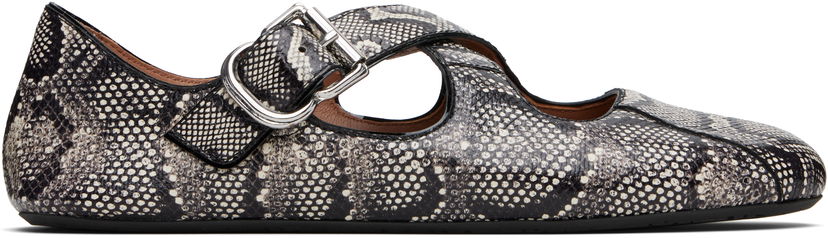 Tennarit ja kengät Alaïa ALAÏA Criss Cross Snake Ballerina Flats Musta | AA3A046I054
