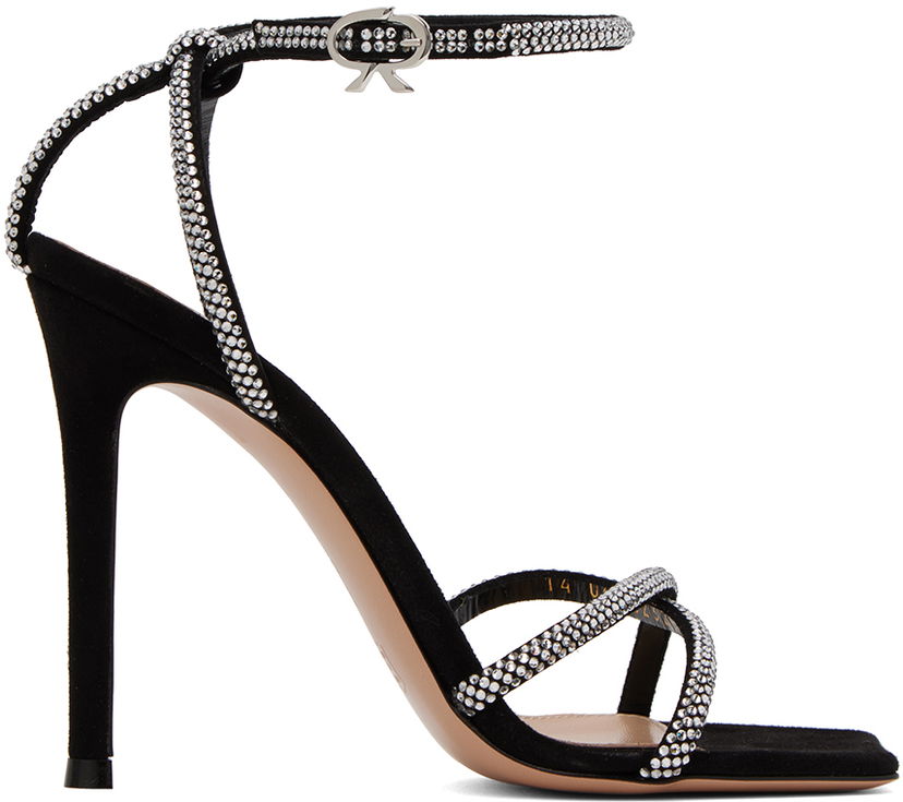 Tennarit ja kengät Gianvito Rossi Crystal-Embellished Suede Sandals Musta | G32326.15RIC.CAM