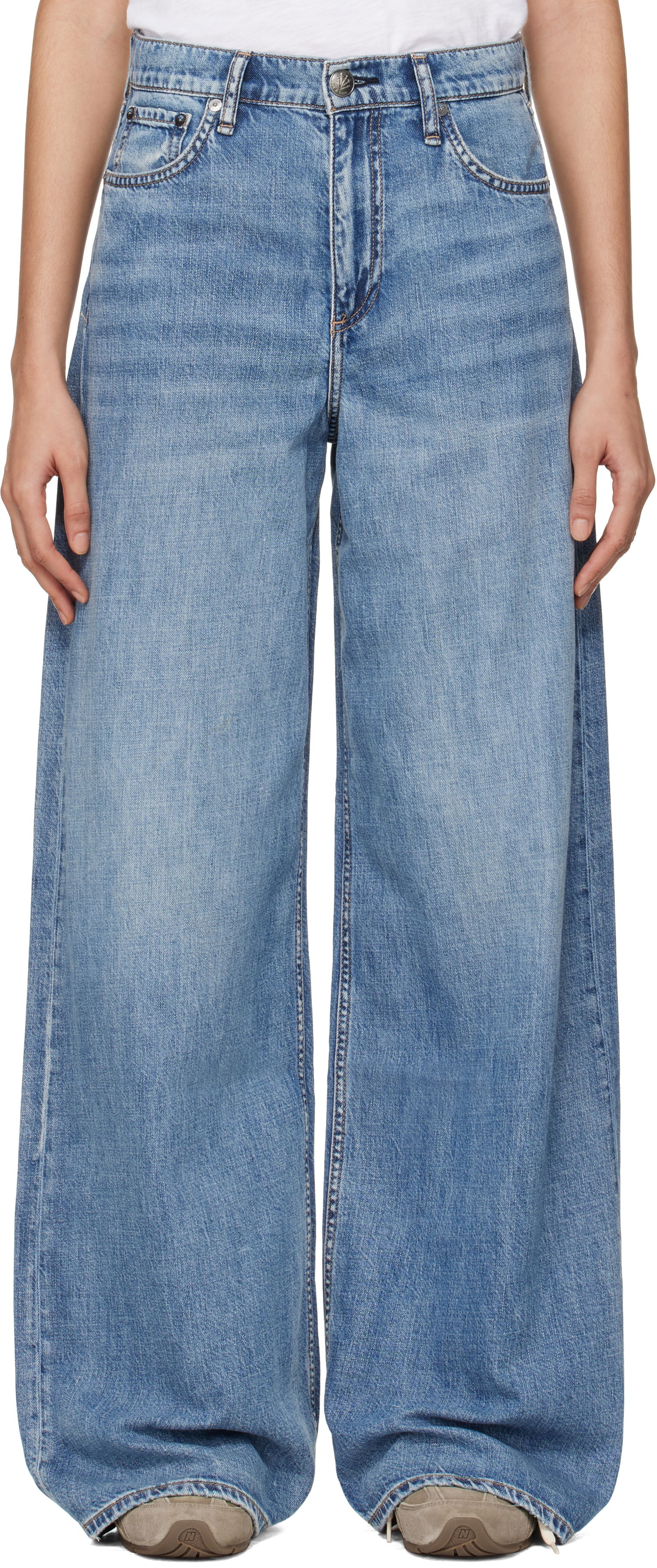 Jeans rag & bone Rag & Bone 'The Sofie' High-Rise Ultra Wide Leg Jeans Sininen | WDD24F29521FBE, 0