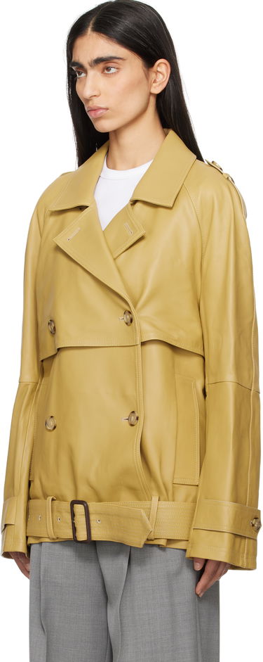 Trenssitakki TOTEME TOTEME Short Trench Leather Jacket Keltainen | 252-WRO0185-LE0127, 3