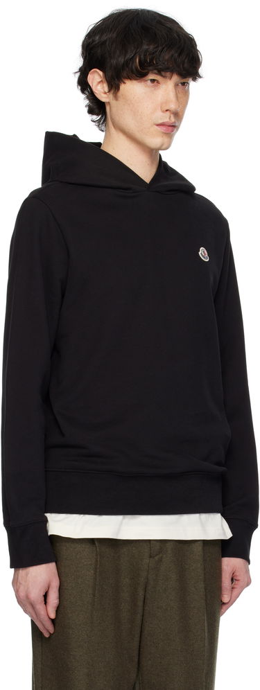 Huppari Moncler Moncler Cotton Logo Patch Hoodie Musta | K10918G0003589AUJ, 1