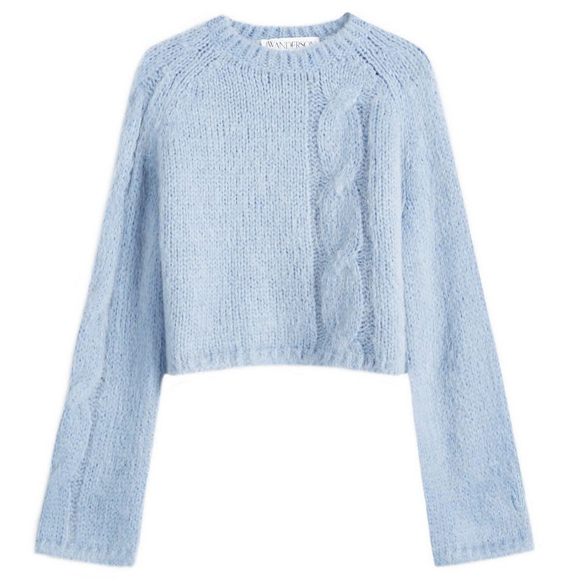 Villapaita JW Anderson Cropped Cable Knit Jumper Sininen | KW1230-YN0314-804