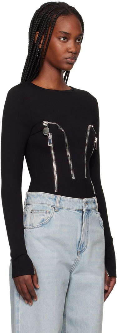 Body Area AREA Long Sleeve Zipper Bodysuit Musta | RS25AWTP0064FA01, 1
