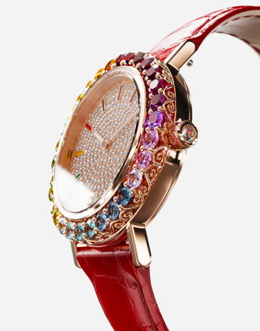 Katsella Dolce & Gabbana Dolce & Gabbana Iris Rose Gold Watch with Multi-Colored Gems and Diamonds Punainen | WWLB2GXA0XAR3723, 1