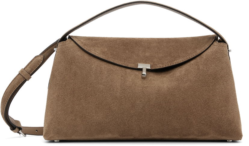 Käsilaukku TOTEME TOTEME T-Lock Suede Top Handle Bag Ruskea | 241-WAL961-LE0004
