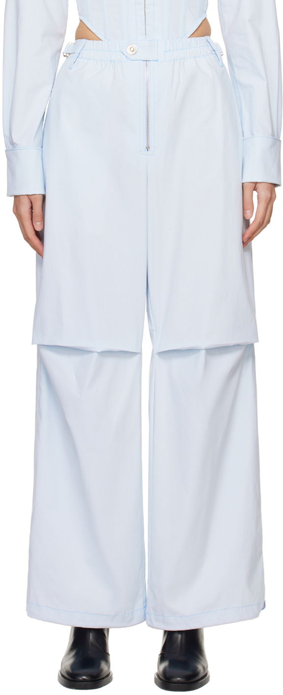 Housut Dion Lee Flight Zippered Wide-Leg Trousers Sininen | C2187PS24