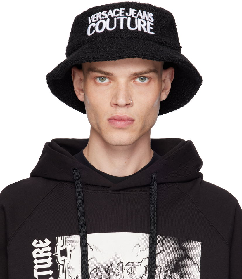 Hattu Versace Wool Logo Bucket Hat Musta | E77GAZK07_EZSB12