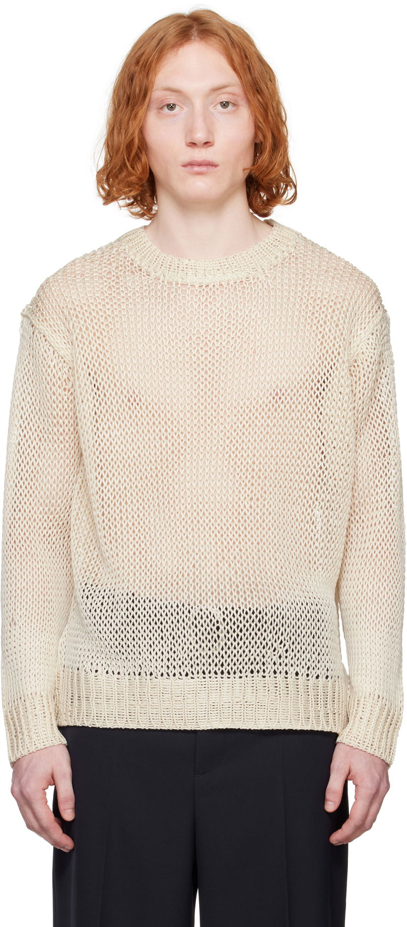 Villapaita Jil Sander Jil Sander Crew-Neck Sweater Beige | J22GP0233_J16135
