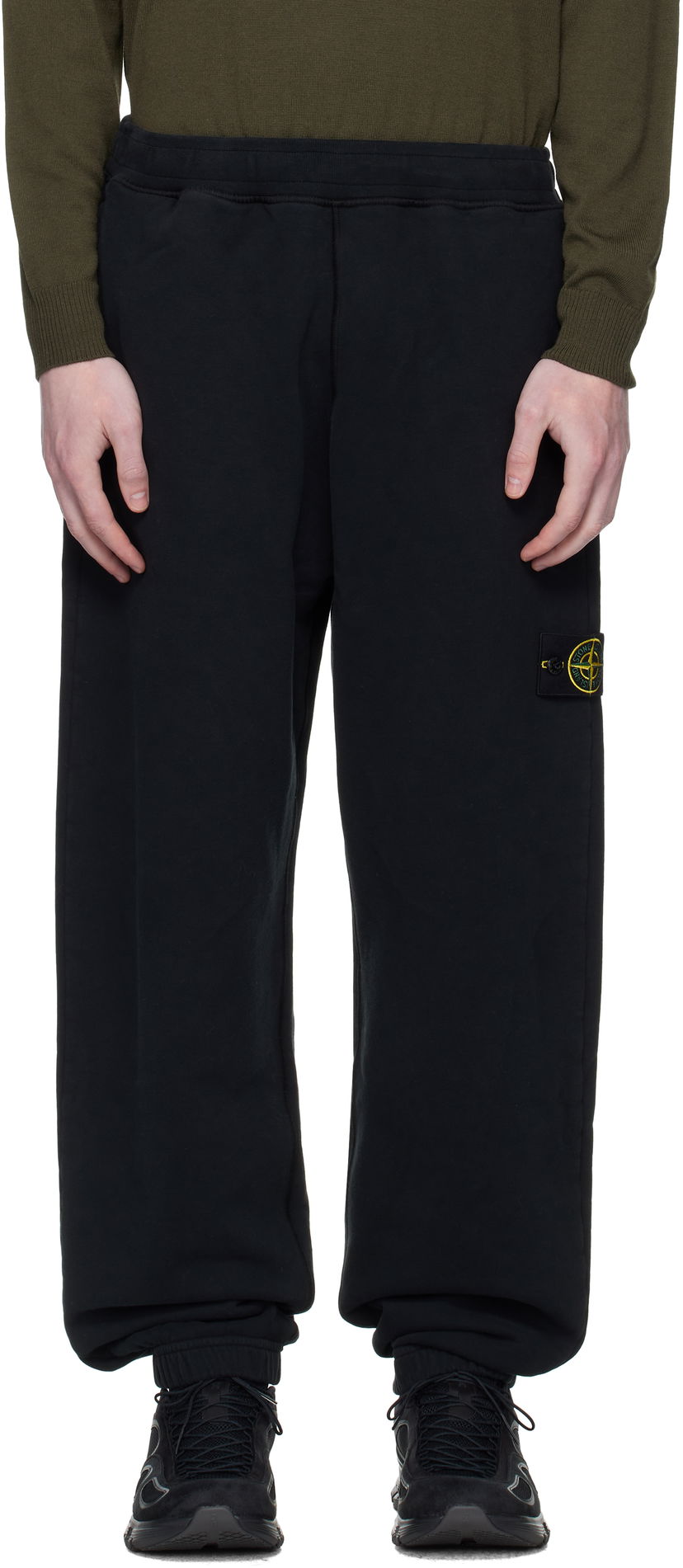Verryttelyhousut Stone Island Stone Island Brushed Organic Cotton Fleece Sweatpants Musta | K2S15 6200004 S0A20