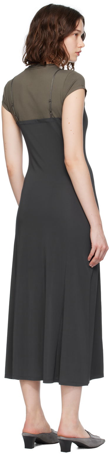 Mekko Acne Studios Acne Studios Layered Jersey Midi Dress Harmaa | A20796-, 2