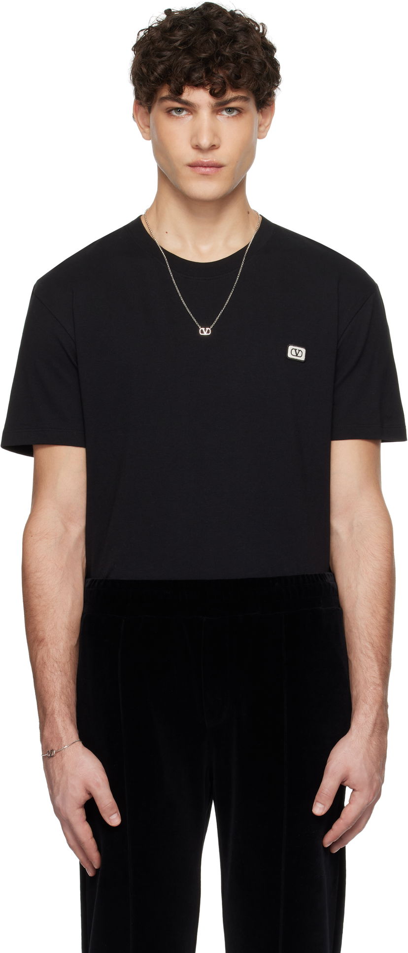 T-paita Valentino Patch T-Shirt Musta | 6V3MG10VAQ8