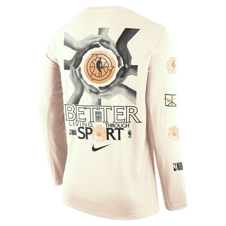 T-paita Nike Team 31 Courtside Long-Sleeve Tee Beige | DN3902-901, 1