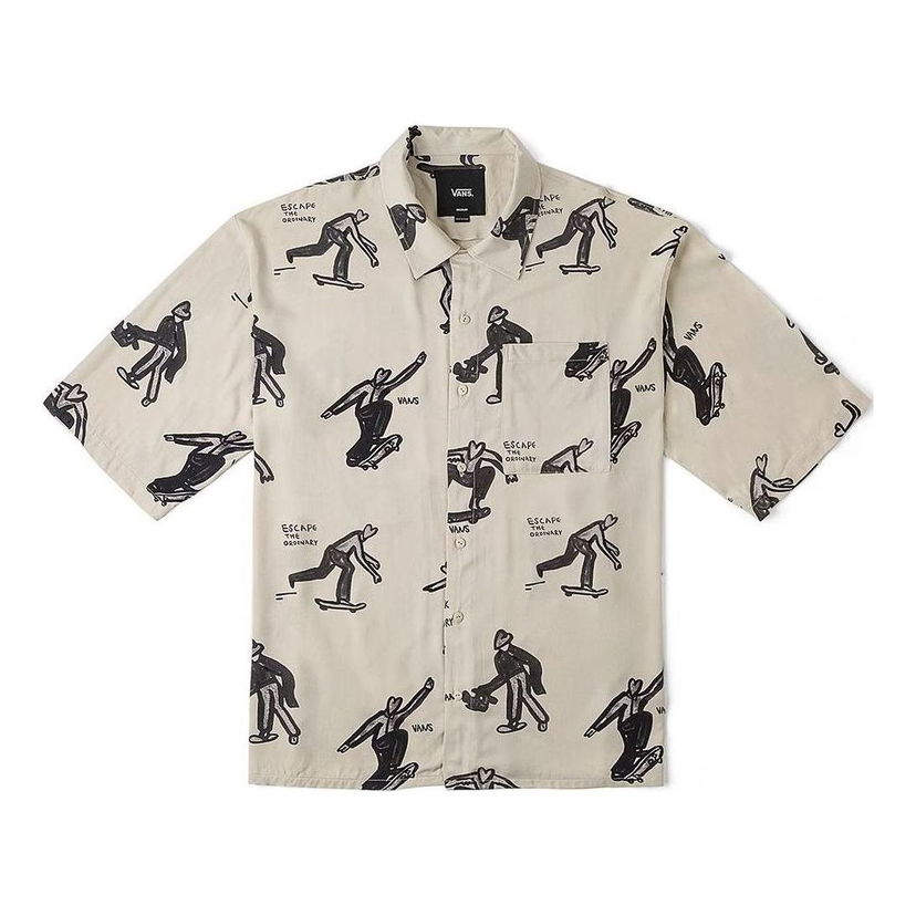 Paita Vans Artist Collection Short-Sleeved Shirt Beige | VN000J2XDGG