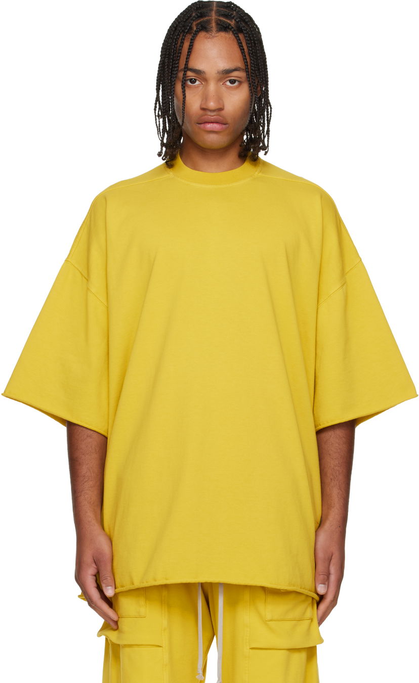 T-paita Rick Owens Concordians Tommy Oversized Raw-Edge Short-Sleeve T-shirt Keltainen | DU02E7259 RIG