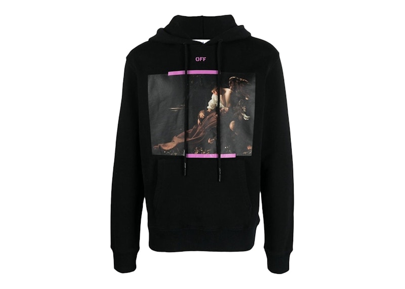 Huppari Off-White Arrow Caravaggio St. Fran Slim Hoodie Black/Purple/Multi Musta | OMBB097S23FLE0031034