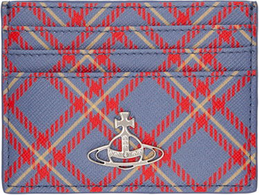 Lompakko Vivienne Westwood Vivienne Westwood Flat Card Holder with Tartan Print Sininen | 54030006W-S0022-, 0