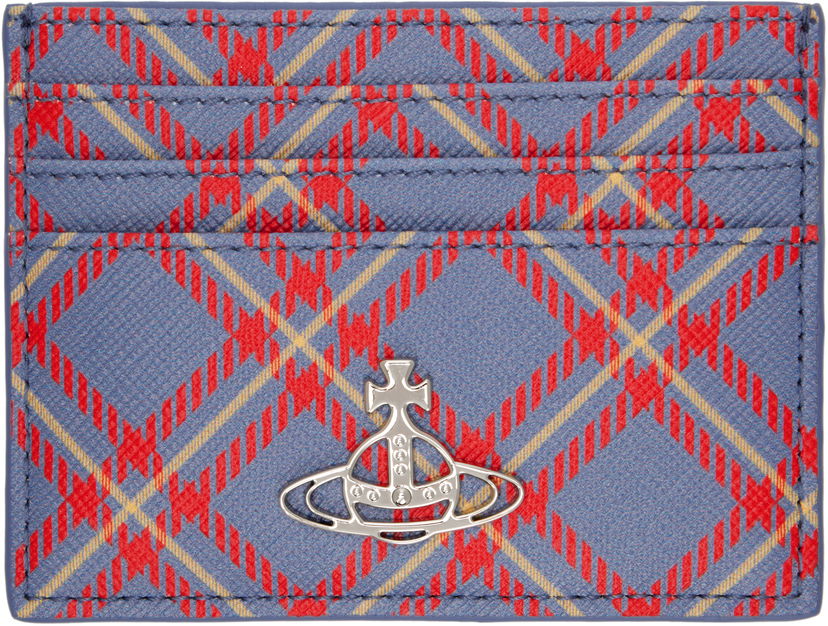 Lompakko Vivienne Westwood Vivienne Westwood Flat Card Holder with Tartan Print Sininen | 54030006W-S0022-