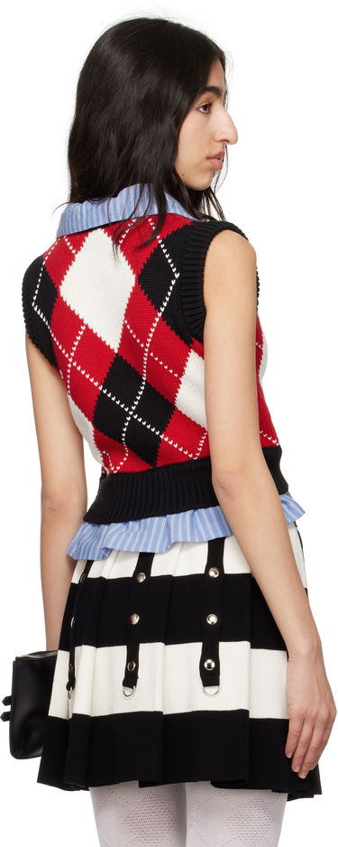 Villapaita Charles Jeffrey Loverboy Charles Jeffrey LOVERBOY Cropped Argyle Vest Punainen | 54091401, 2