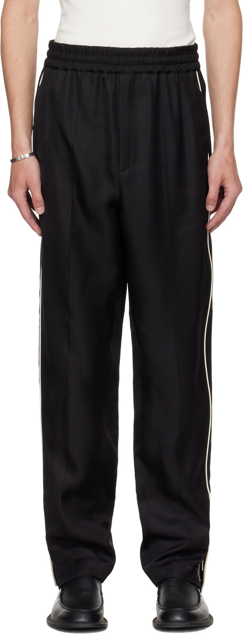 Housut Jil Sander Jil Sander Piped Trousers Musta | J61KA0061_J65280